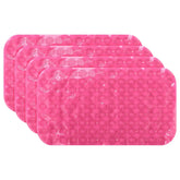 Kuber Industries Bath Mat | PVC Bathroom Mat | Shower Bath Mat | Floor Tub Mat | Foot Massager Mat | Anti-Skid Shower Bathroom Mat | B-02D |Pack of 4| Rose Red